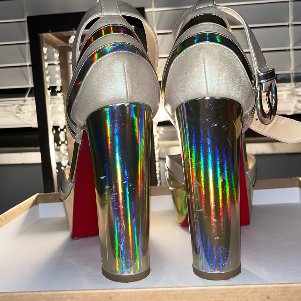 Christian Louboutin platform Gold Heels